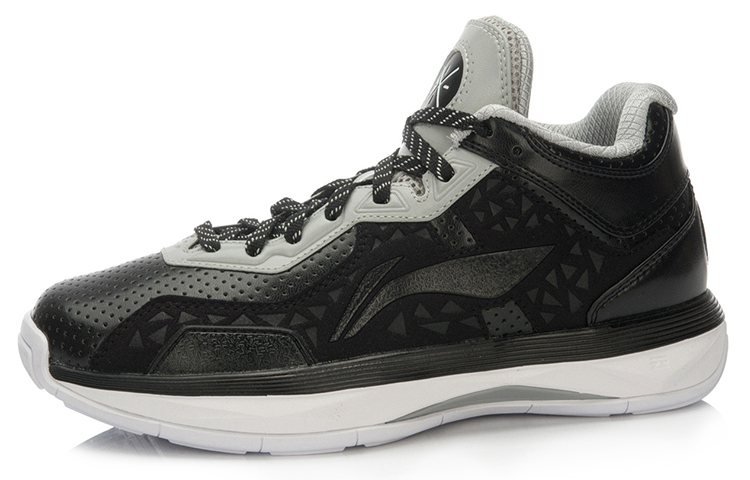 Li Ning All City 4 Basketball Shoes Unisex Mid Top Black/Gray