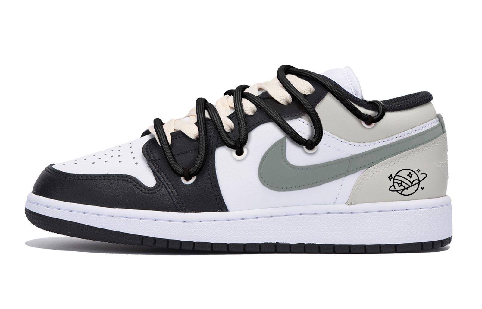 Jordan Air Jordan 1 Vintage Basketball Shoes Men’s Low Top Black Gray