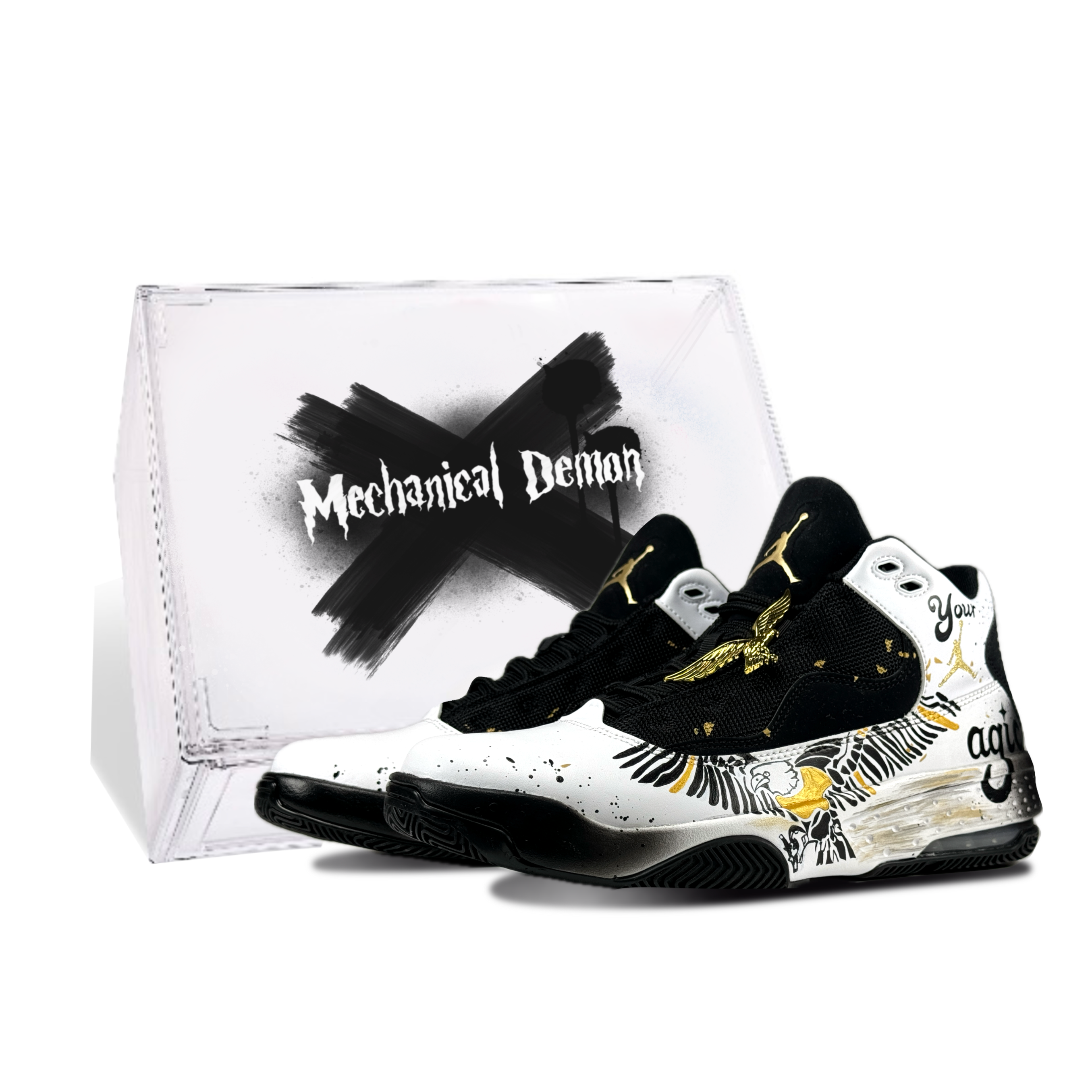 Jordan Max Aura 2 Vintage Basketball Shoes Men's Mid Top Black White