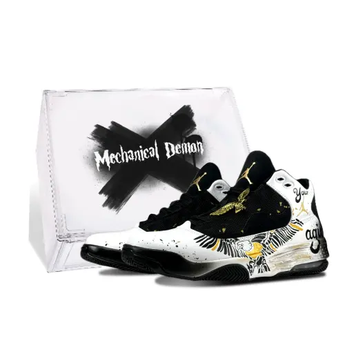 Jordan Max Aura 2 Vintage Basketball Shoes Men's Mid Top Black White