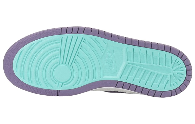 Мужские кроссовки Jordan Air Jordan 1 zoom air cmft tropical twist (бело-пурпурно-зеленые) — Фиолетовый / белый / зелёный — фото 6
