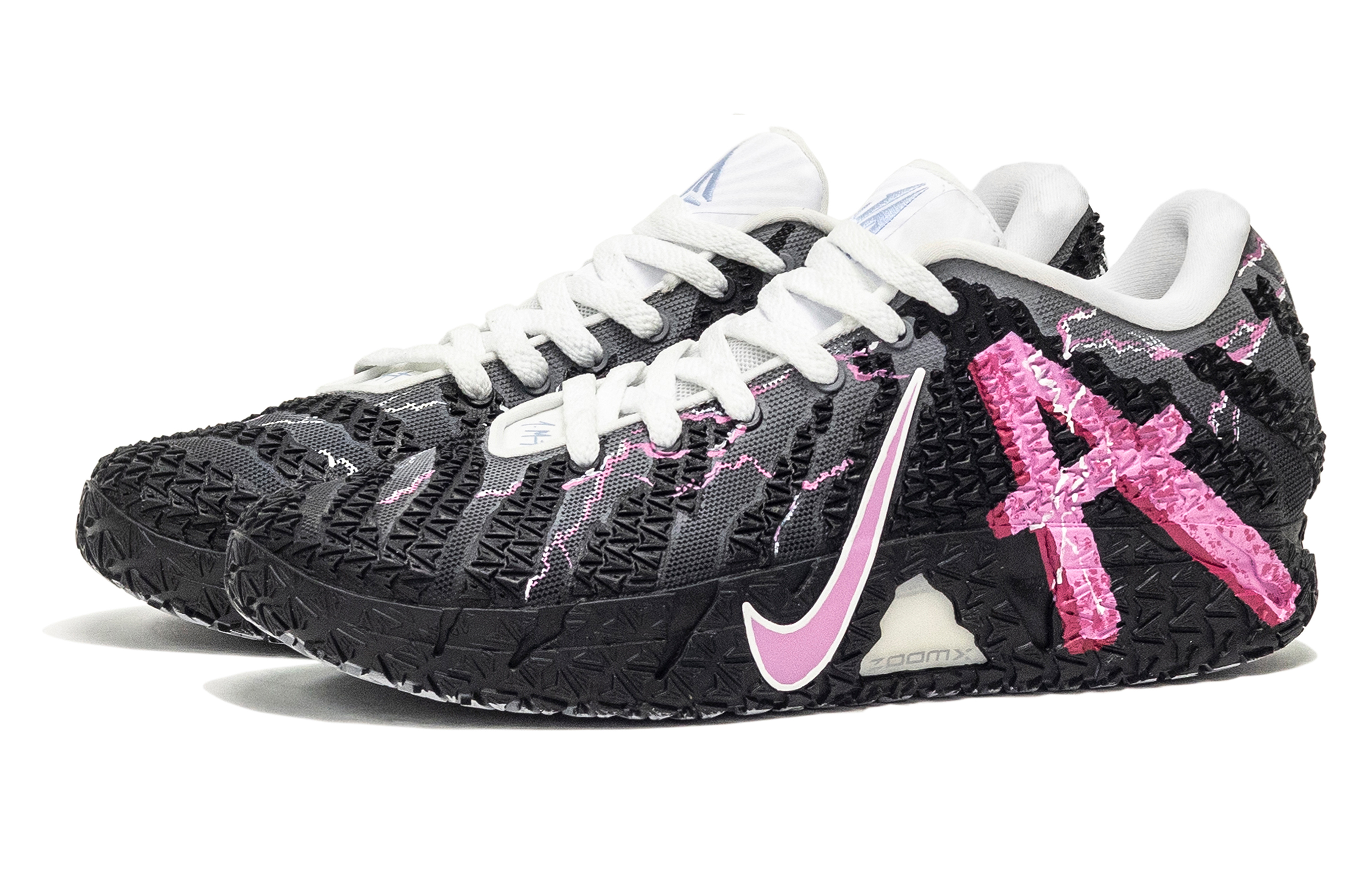 Nike Ja Morant 3 Lightning Neon Abrasion Resistant Abrasion Resistant Low top Basketball Shoes Unisex Black Pink