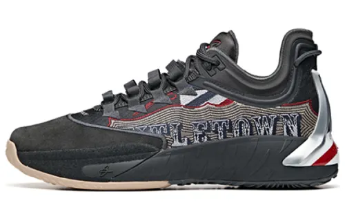 Anta Anta GH1 comfortable and wear-resistant cow suede shock-absorbing and non-slip low-top basketball shoes men's black