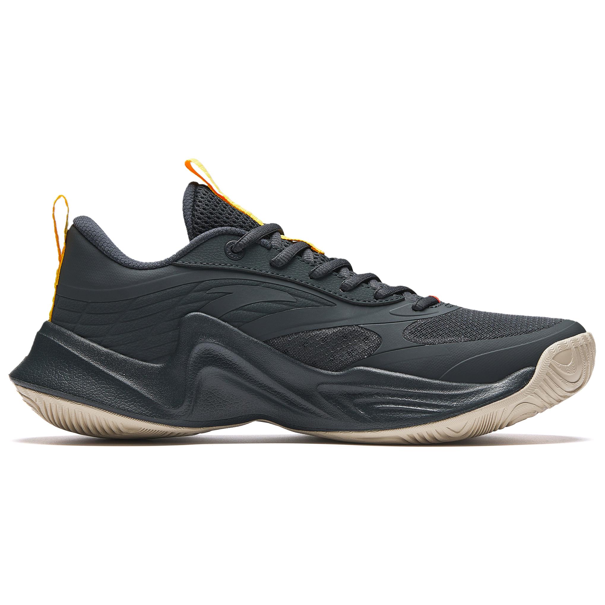 Anta Slip Resistant Abrasion Resistant Low top Basketball Shoes Men’s Black Yellow