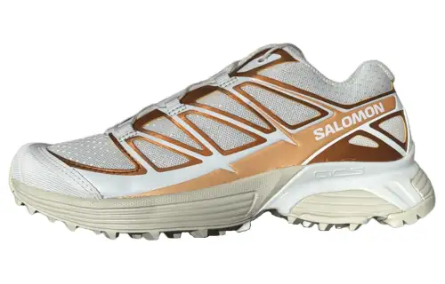 SALOMON XT Pathway Metallic Sneakers 'White Ftw Copper Almond Milk'