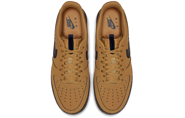 Кеды Nike Air Force 1 Wheat Black (пшенично-черные) — 黑色/咖啡色 — фото 4