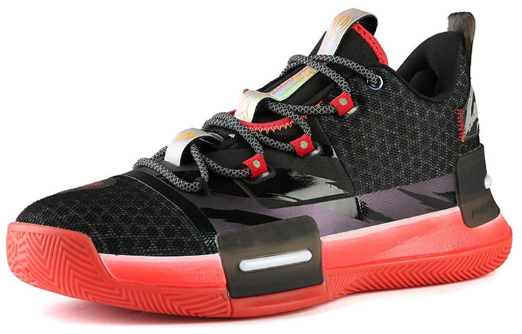 PEAK Flash Cushioning, Wear Resistant Low top Basketball Shoes Men’s Black Red