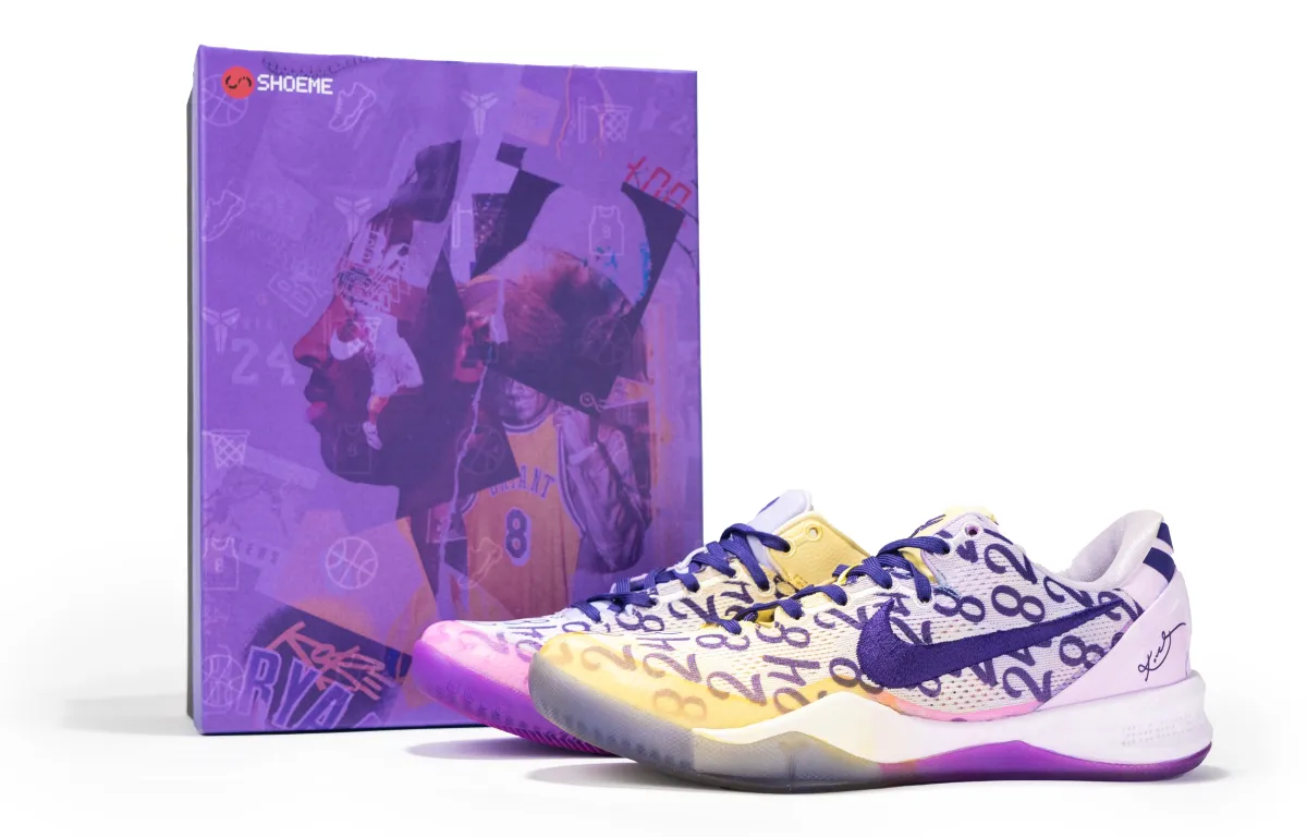 Nike Kobe 8 Protro Kobe 8 Low top Basketball Shoes Unisex Purple Gold