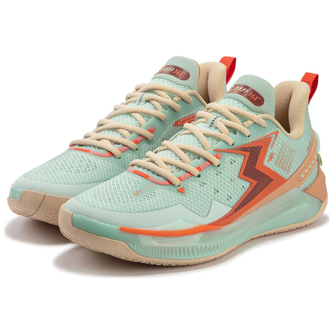 361° BIG3 5.0 Quick Comfortable And Trendy Mesh Cushioning, Wear Resistant Low top Basketball Shoes Men’s Green Orange