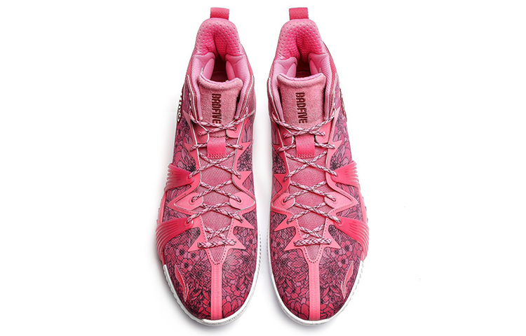 Li Ning Badfive 1 Badfive Slip Resistant Cushioning Abrasion Resistant High top Basketball Shoes Men’s Pink