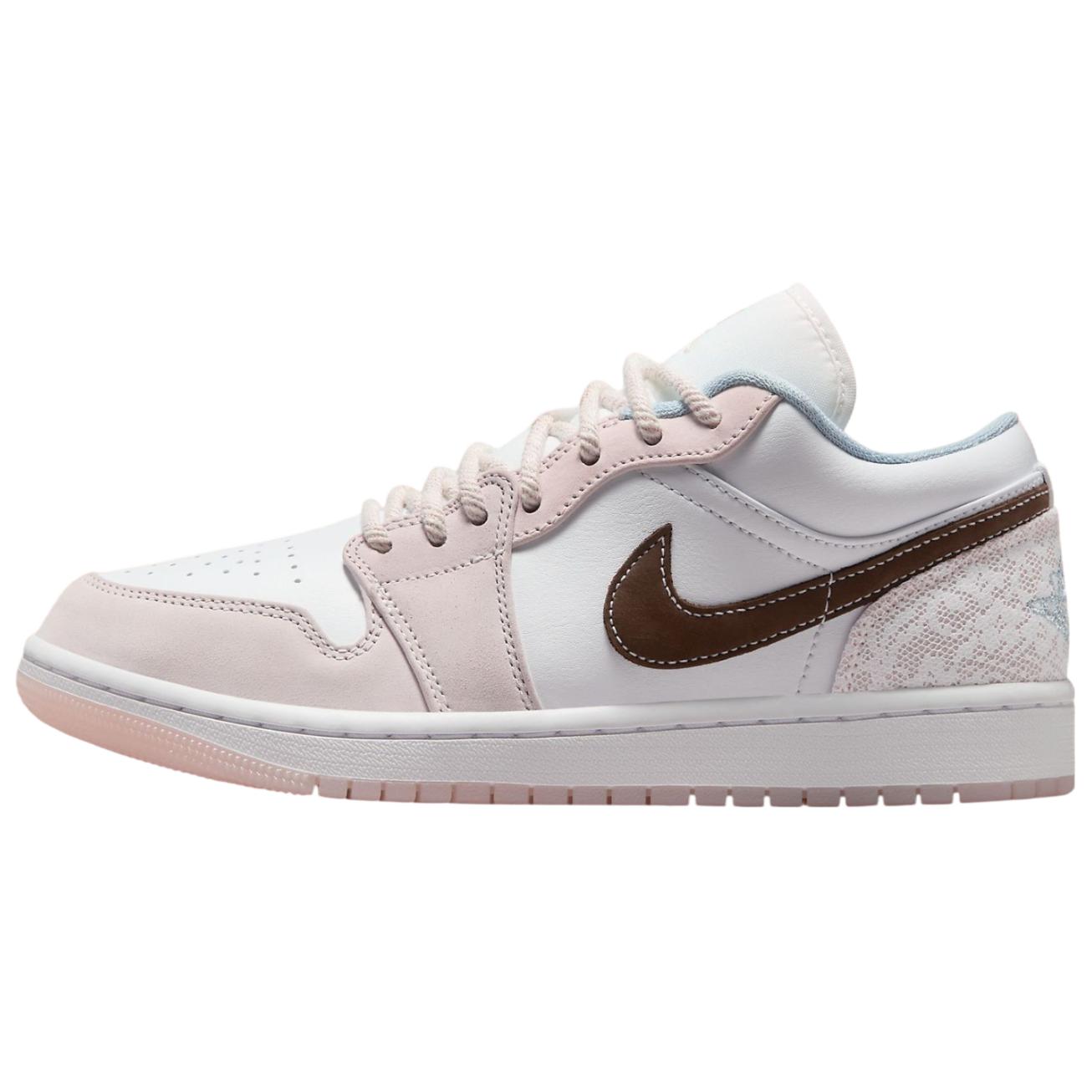 Женские кроссовки Jordan Air Jordan 1 (бело-розовые)