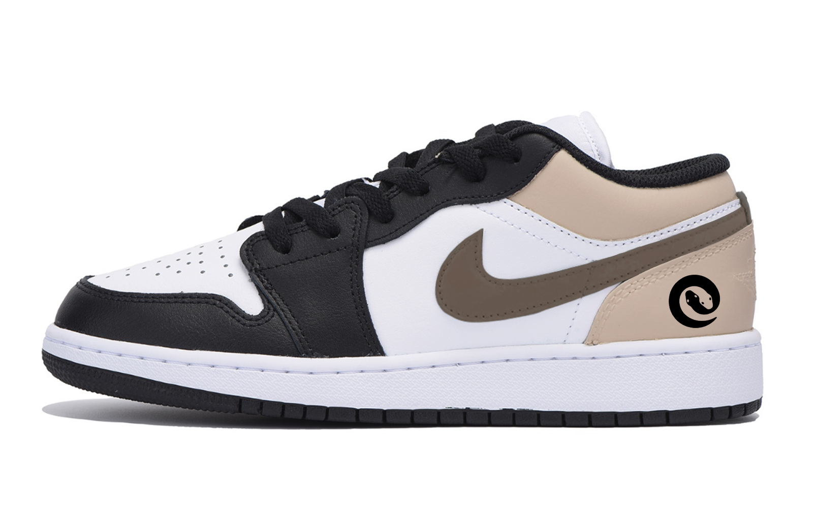 Jordan Air Jordan 1 Puppy Fragment, Year Of The Snake Abrasion Resistant Low top Vintage Basketball Shoes Men’s Black