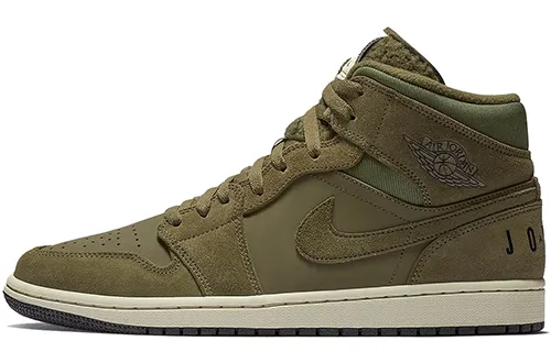 Jordan 1 Mid Olive Canvas 2018