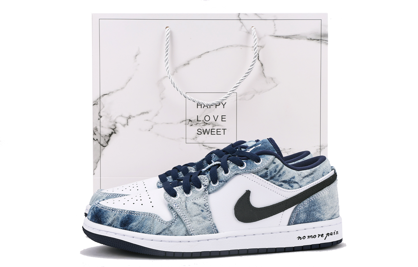 Jordan Air Jordan 1 Slip Resistant Coverage Low top Vintage Basketball Shoes Men’s White Blue