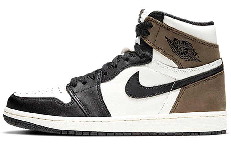 Jordan Air Jordan 1 Retro High Og Dark Mocha synthetic leather leather small barb high top retro basketball shoes men and women same style black mocha
