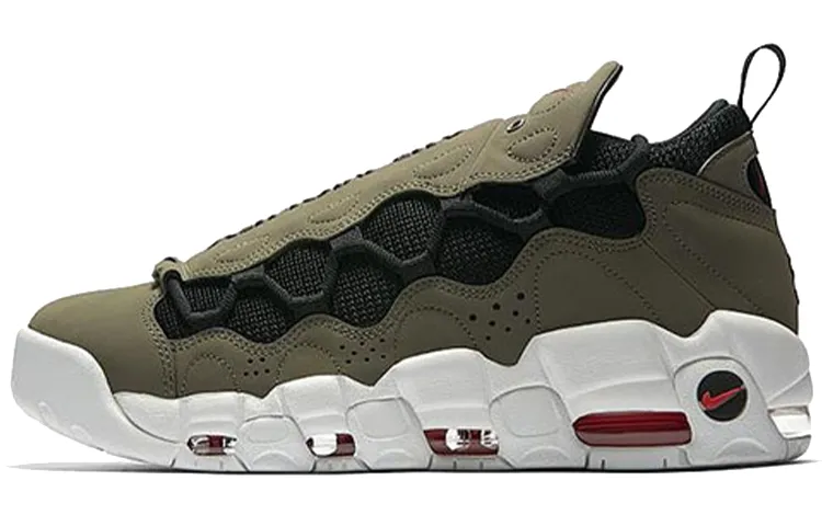 Nike Air More Money Olive Patchwork Slip Resistant Lightweight Low top Basketball Shoes Men's Olive Green