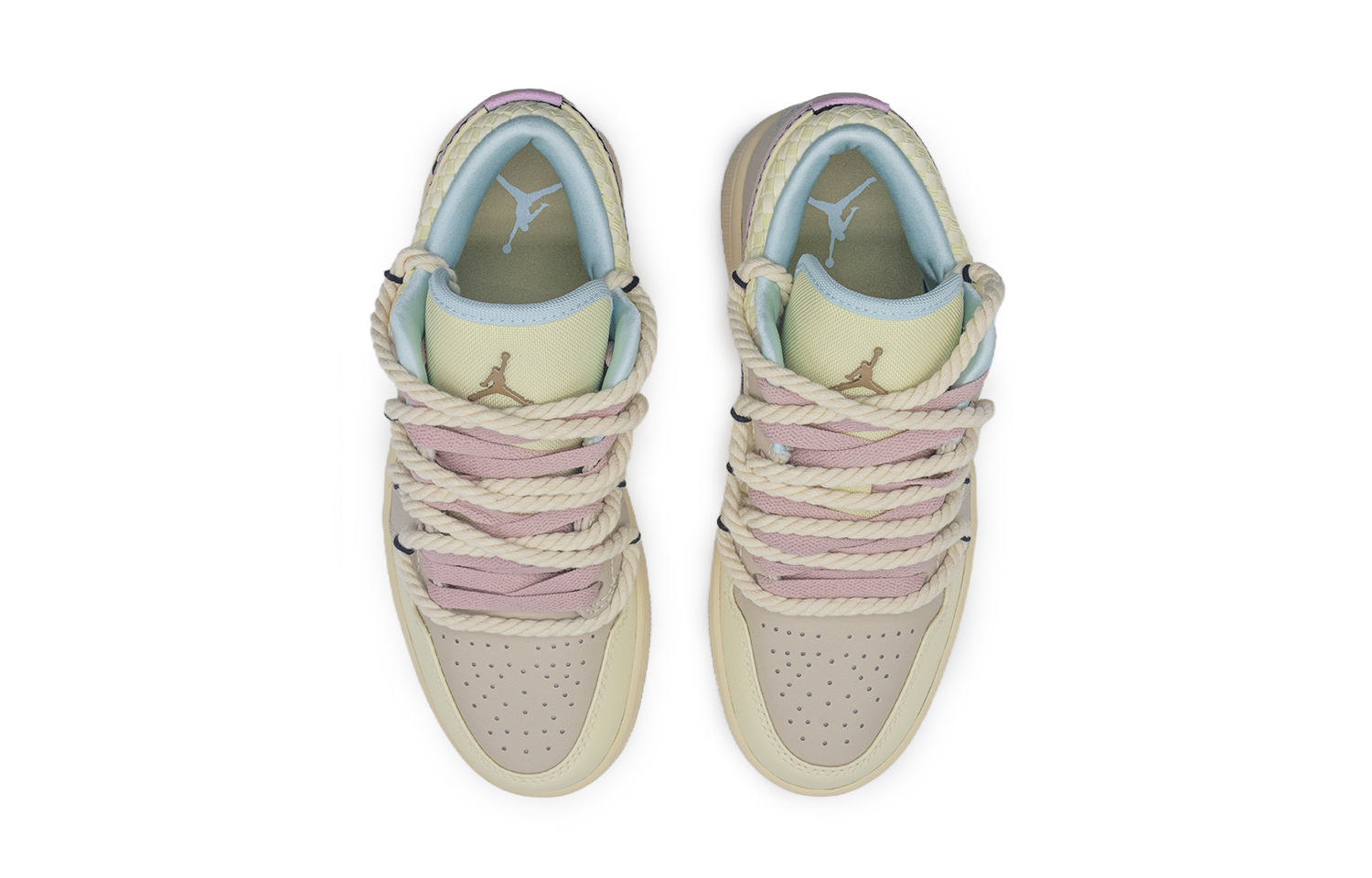 Jordan Air Jordan 1 Abrasion Resistant Low top Vintage Basketball Shoes Women’s Beige Pink