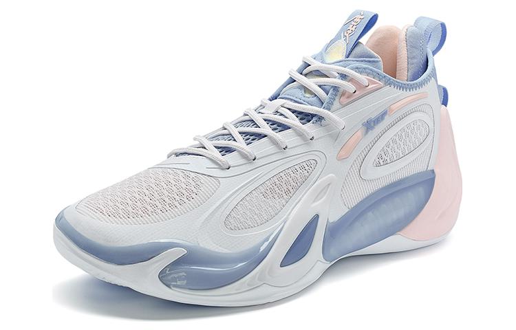 XTEP Battle 2 Cushioning Abrasion Resistant Rebound Low top Basketball Shoes Men’s White Pink Purple