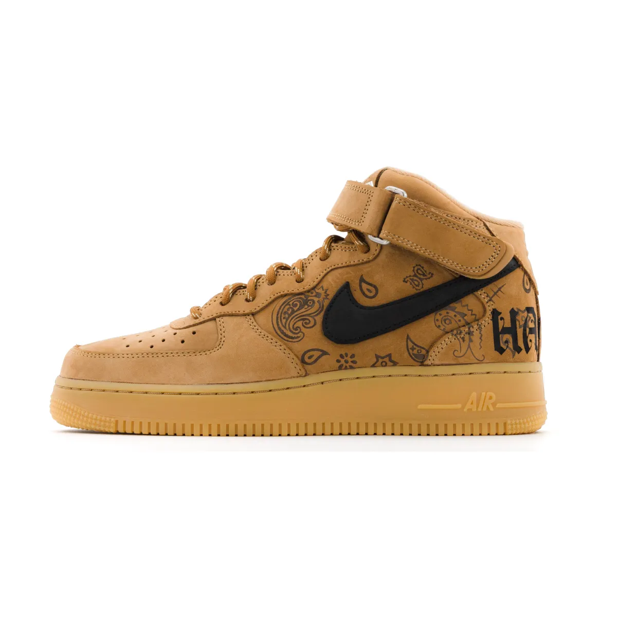 Nike Air Force 1 Slip Resistant Mid top Skateboard Shoes Unisex Brown Black