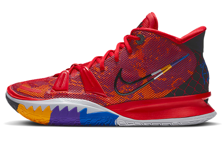 Nike Kyrie 7 \"Icons of Sport\" Hero Theme Trends Shock Absorbing, Anti-slip and Wear Resistant, Middle-top Practical Basketball Shoes, Men and Women, Red, Foreign Version