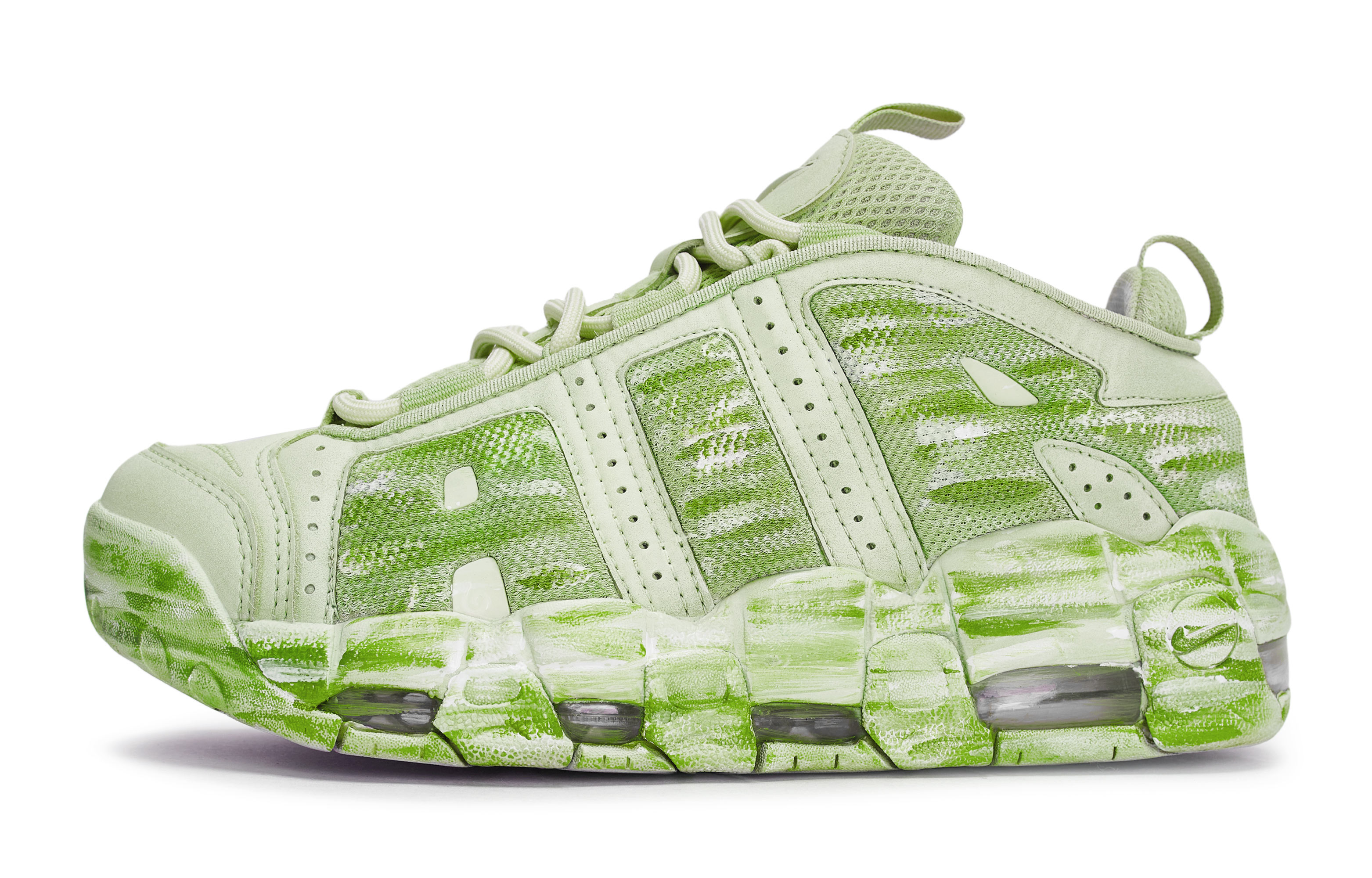 Nike Air More Uptempo 811 Manufacturing, Yunyi Nanshan Yellow Green, Special Shoe Box Abrasion Resistant