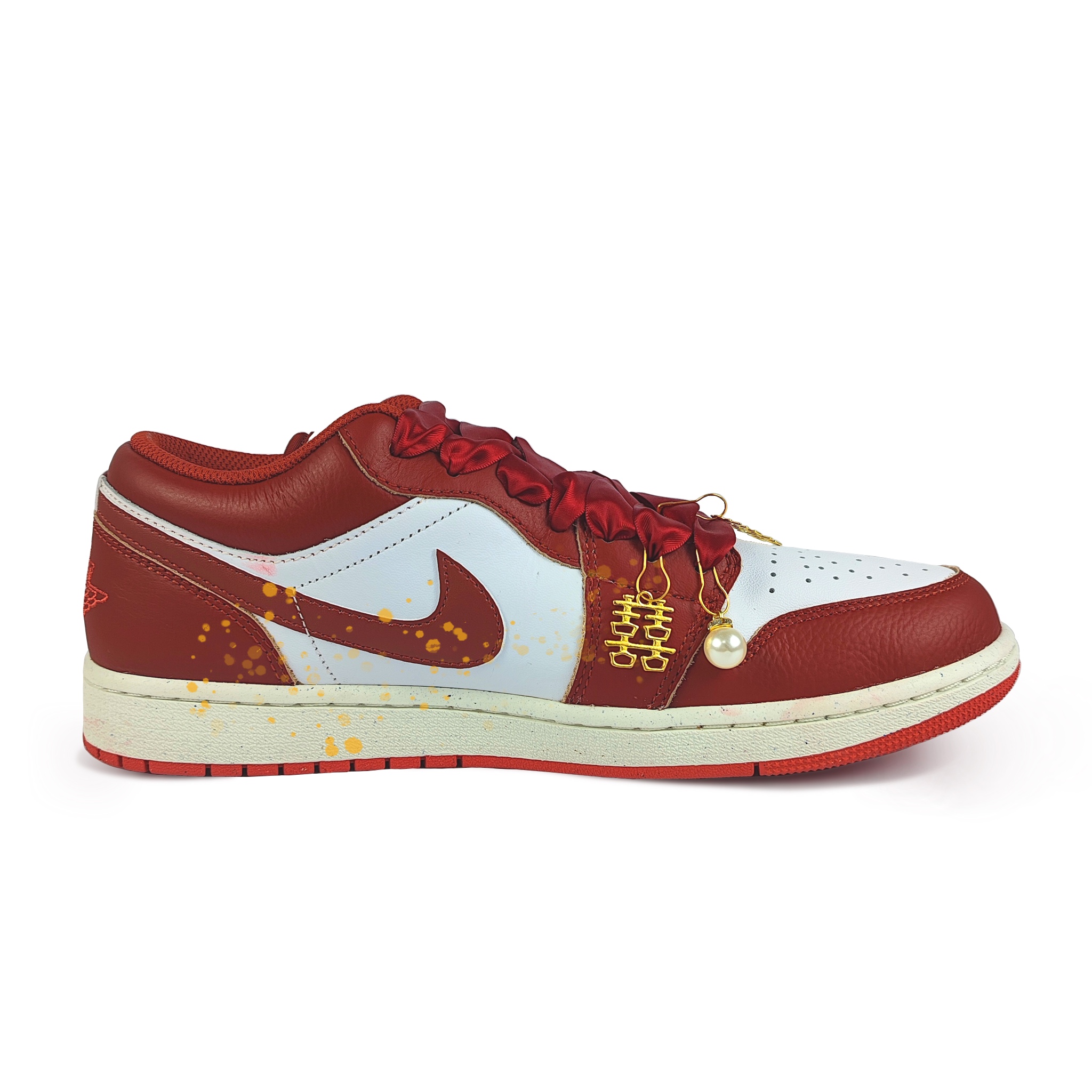 Jordan Air Jordan 1 Abrasion Resistant Low top Vintage Basketball Shoes Men’s Red