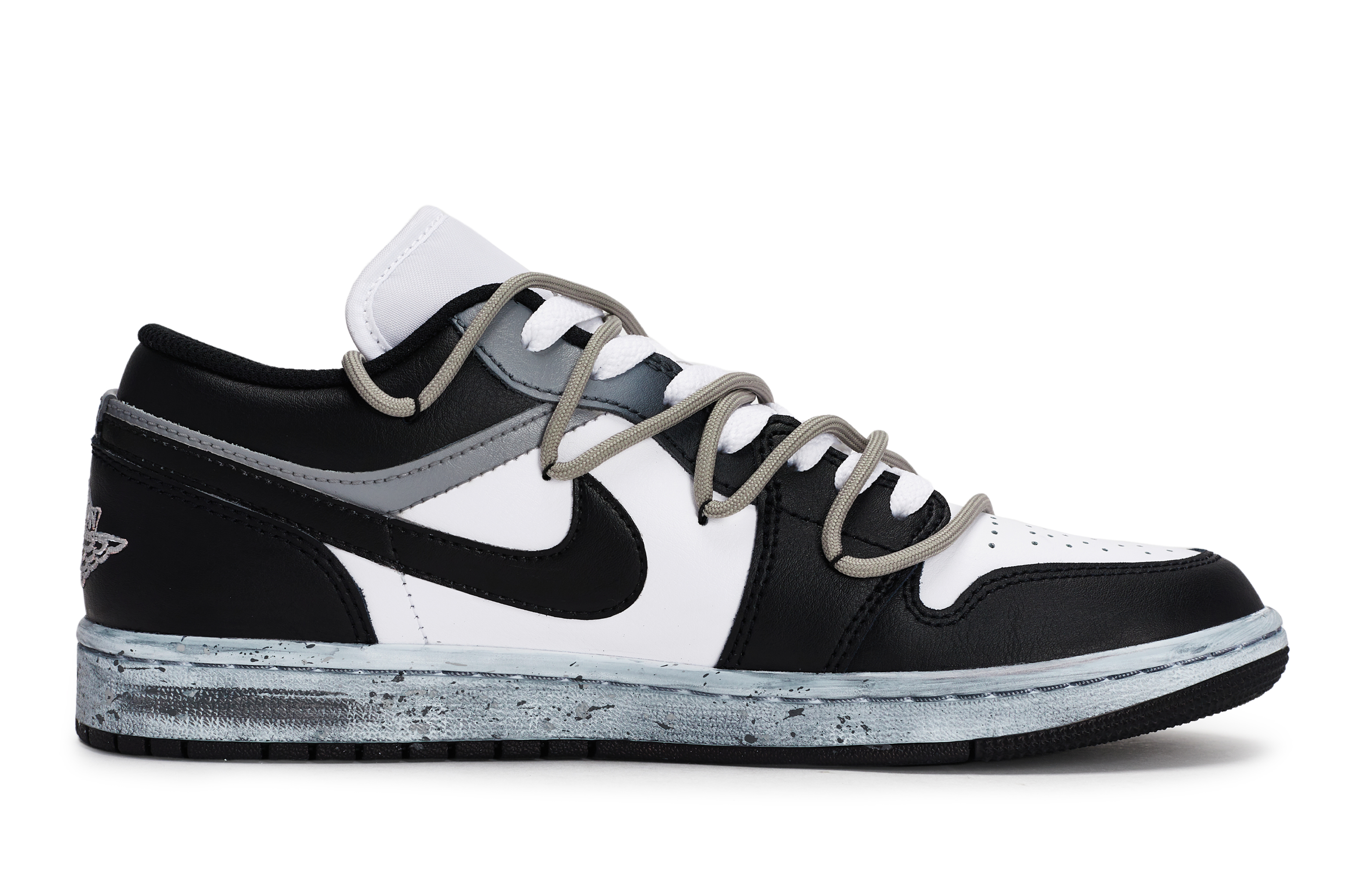 Jordan Air Jordan 1 Low top Vintage Basketball Shoes Unisex Black White Gray