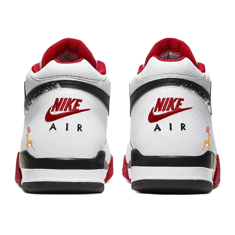 Nike Flight Legacy Slip Resistant Abrasion Resistant Mid top Vintage Basketball Shoes Men’s Red White
