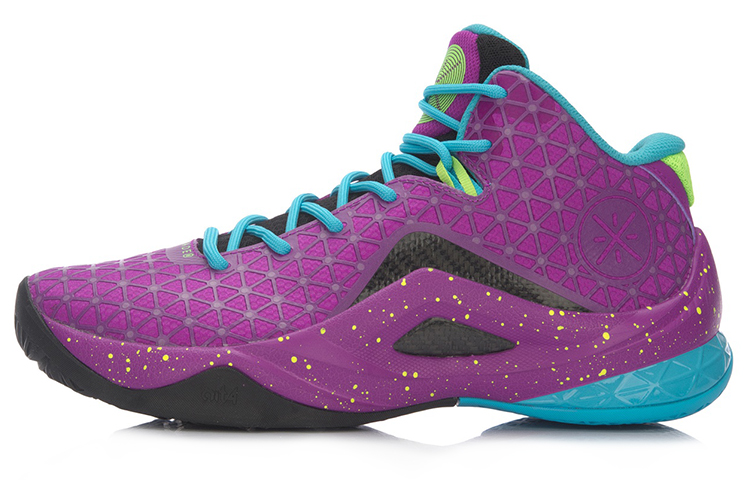 Li Ning All In Team 4 Basketball Shoes Men’s Mid Top Purple/Blue