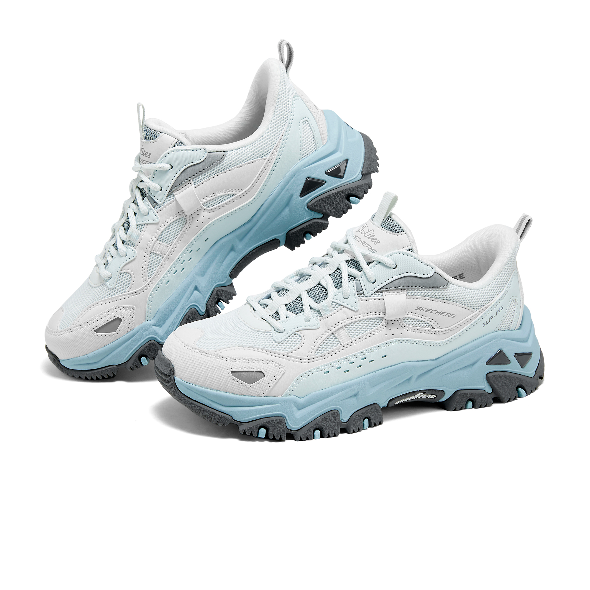 Skechers Abrasion Resistant Low top Casual Shoes Women’s Gray Blue