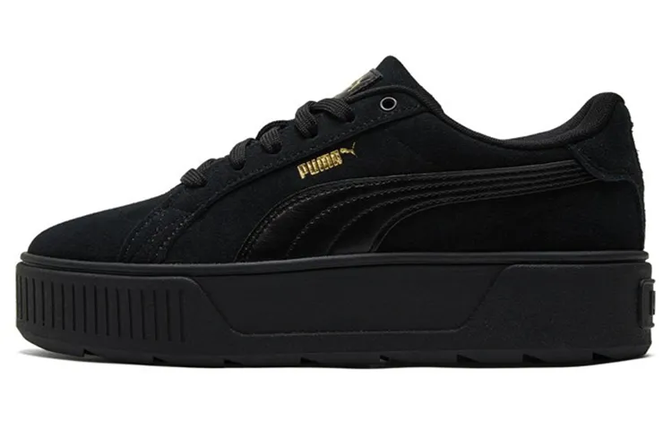 PUMA Karmen Thermal Cushioning Abrasion Resistant Lightweight Low top Skateboard Shoes Women's Black Gold