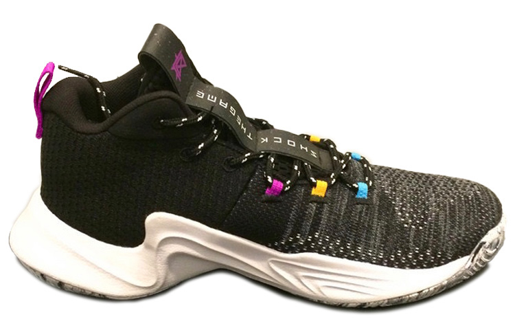 Anta Cushioning Slip Resistant Abrasion Resistant Mid top Basketball Shoes Men’s Black
