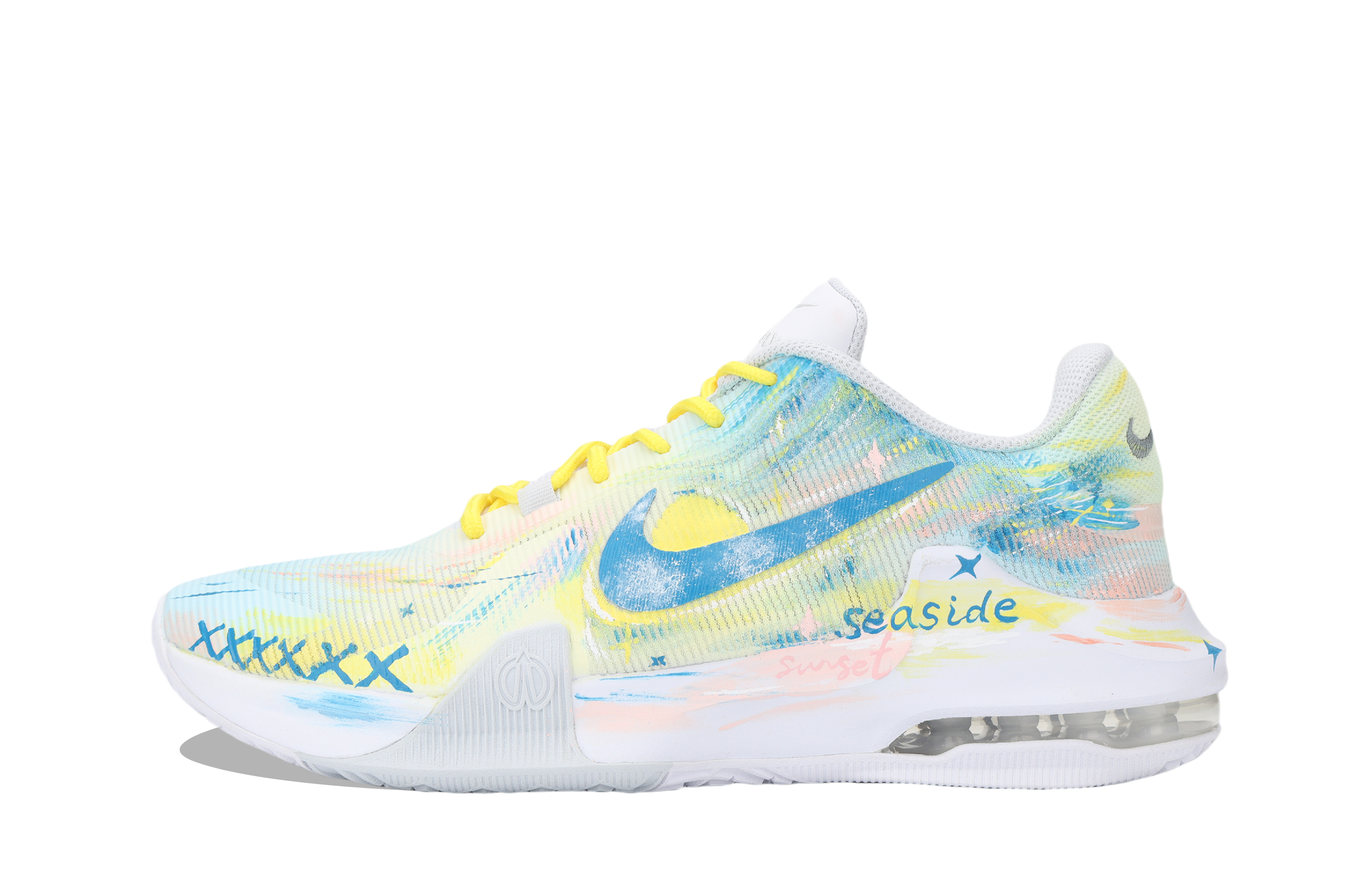 Nike Air Max Impact 4 Green Purple Sunset Cushioning, Wear Resistant Mid top Basketball Shoes Men’s Blue Green