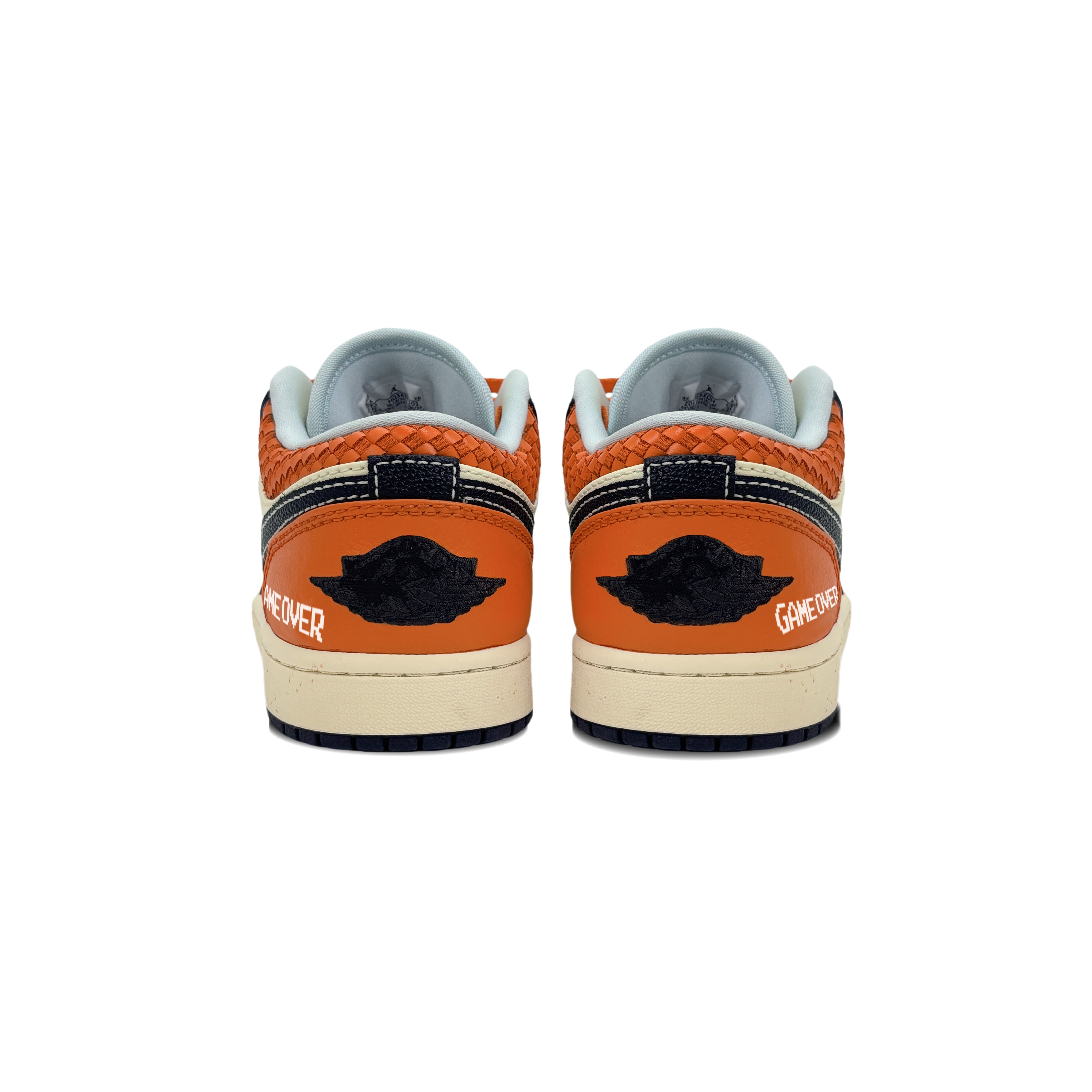 Jordan Air Jordan 1 Abrasion Resistant Low top Vintage Basketball Shoes Men’s Black Orange