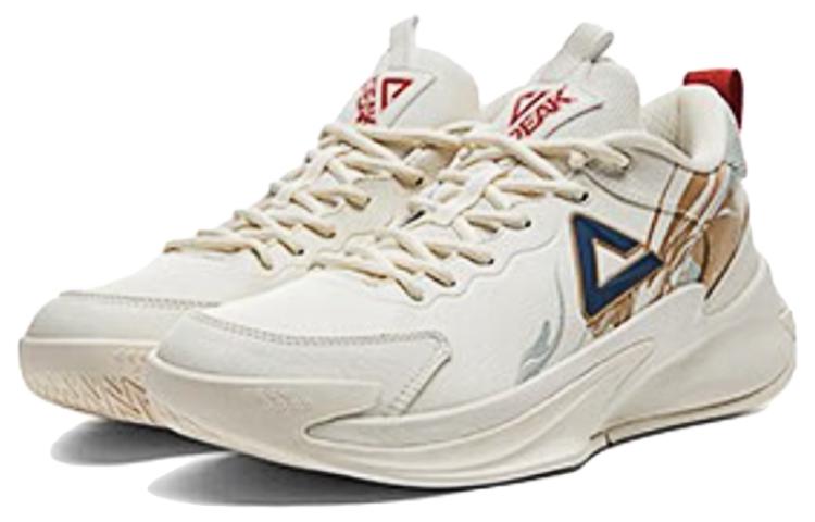 PEAK Slip Resistant Abrasion Resistant Slip Resistant Abrasion Resistant Low top Basketball Shoes Men’s Canvas White