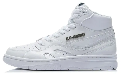 Li Ning 937Deluxe Hi Leather Comfortable Cushioning Slip Resistant Abrasion Resistant High top Vintage Basketball Shoes