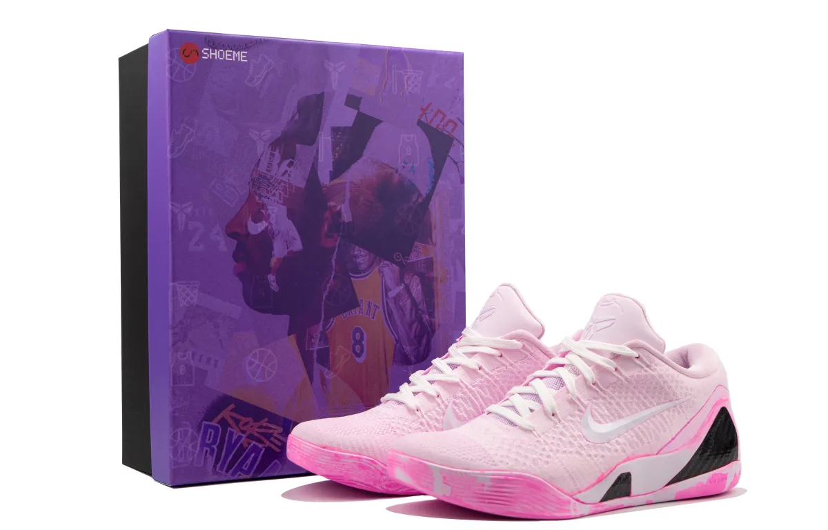 Nike Kobe 9 Elite Low Protro'Halo Cushioning Anti-Slip And Wear-Resistant Grip Low-Top Basketball Shoes Unisex Pink