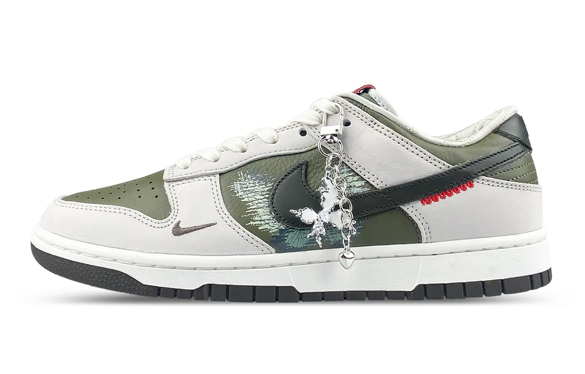 Nike Dunk Abrasion Resistant Low top Skateboard Shoes Unisex White Green