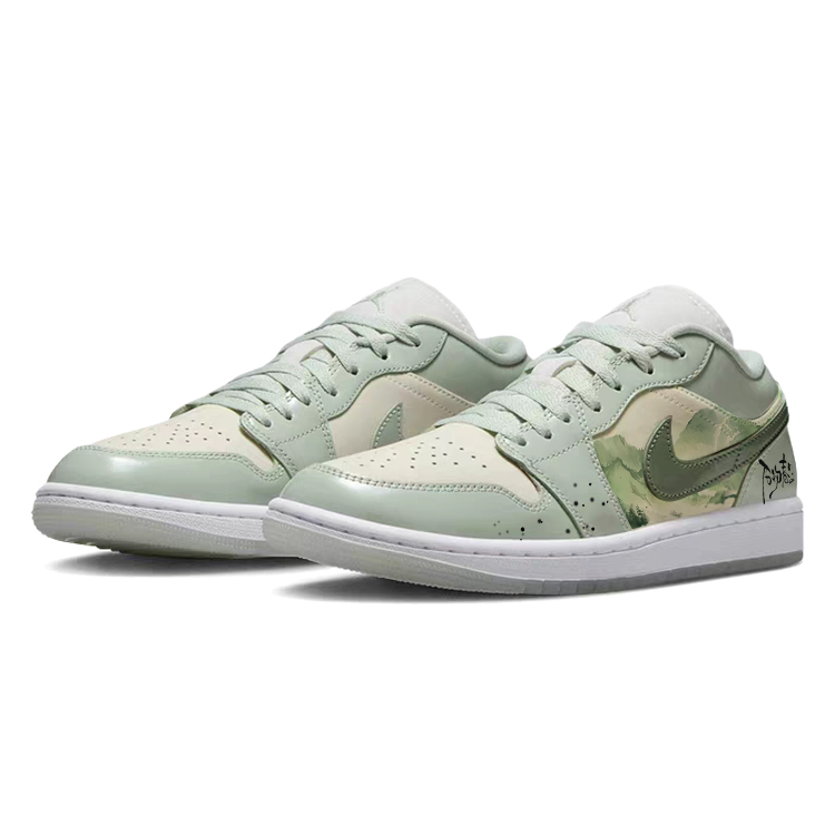 Jordan Air Jordan 1 Vintage Basketball Shoes Women’s Low Top Green/White