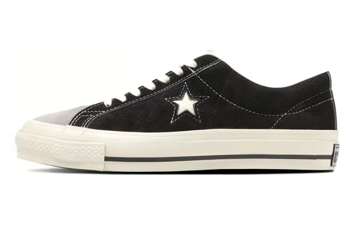Converse One Star J VTG Suede Abrasion Resistant Breathable Low top Canvas Shoes Unisex Black