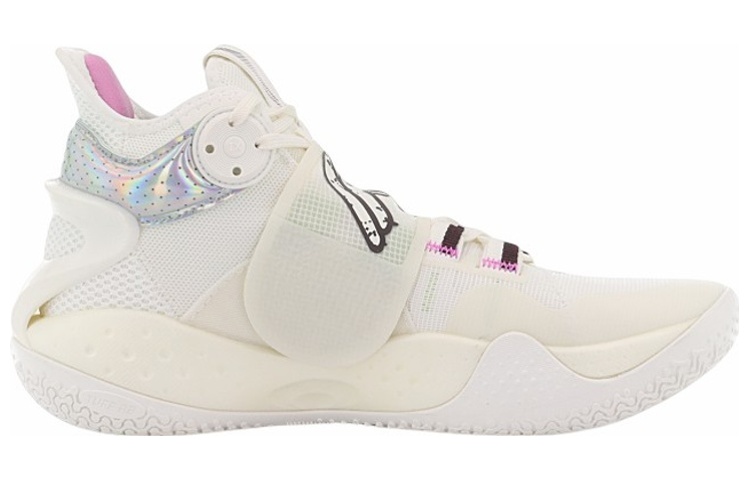 Li Ning SONIC 9 Cushioning Slip Resistant Abrasion Resistant Coverage Support Mid top Basketball Shoes Men’s White