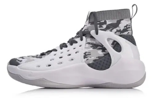 Li Ning SONIC 6 Cushioning High top Basketball Shoes Men's White Camouflage