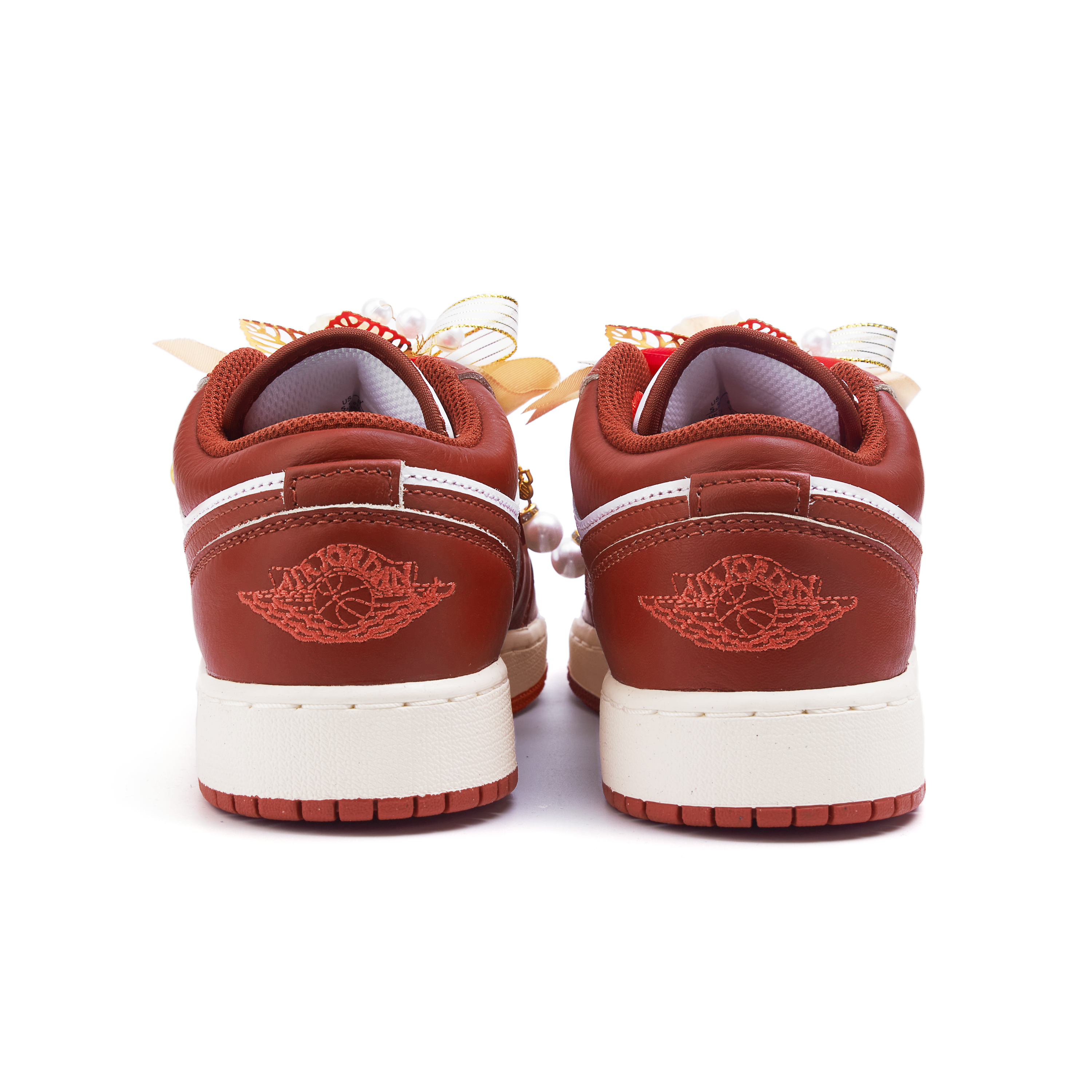 Jordan Air Jordan 1 Slip Resistant Abrasion Resistant Low top Vintage Basketball Shoes Women’s Red