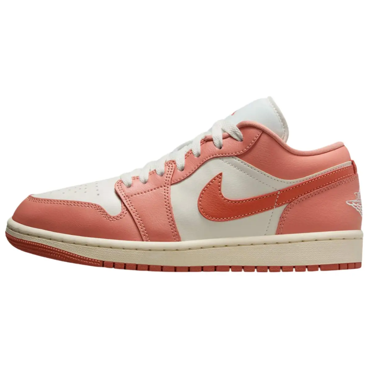 Jordan Air Jordan 1 Slip Resistant Abrasion Resistant Low top Vintage Basketball Shoes Women's White Pink