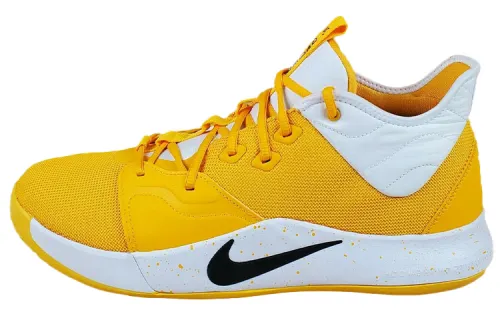 Nike PG 3 TB Pickled Pepper 3 Paul George Fabric Synthetic Leather Shock Absorbing Anti-Slip Wear Resistant Mid-top Basketball Shoes Men's Yellow White