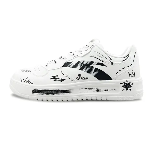 Anta Slip Resistant Cushioning Low top Skateboard Shoes Men's Black White