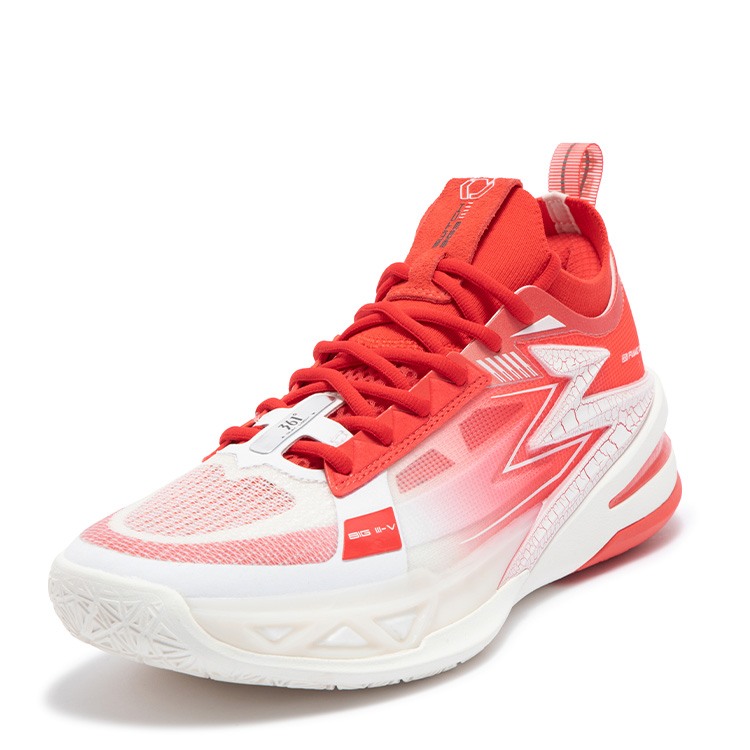361° BIG3 5.0 Pro Basketball Shoes Men’s Low Top Rose Red/Feather White