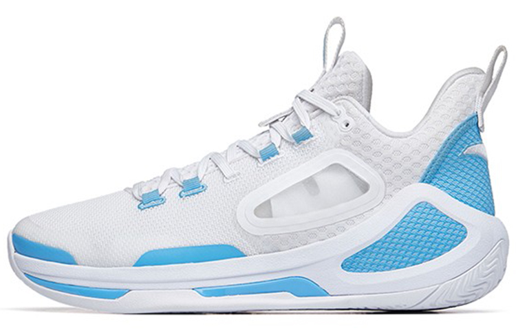 ANTA Alien 3 Basketball Shoes Men’s Mid Top Anta White/Light Purple Blue
