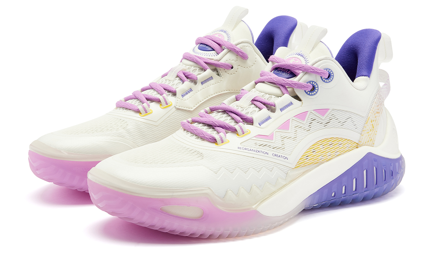 QIAODAN Blast 2.0 BOOM Cushioning Anti-Slip And Wear-Resistant Low-Top Basketball Shoes Men’s Ivory Nitrogen Purple