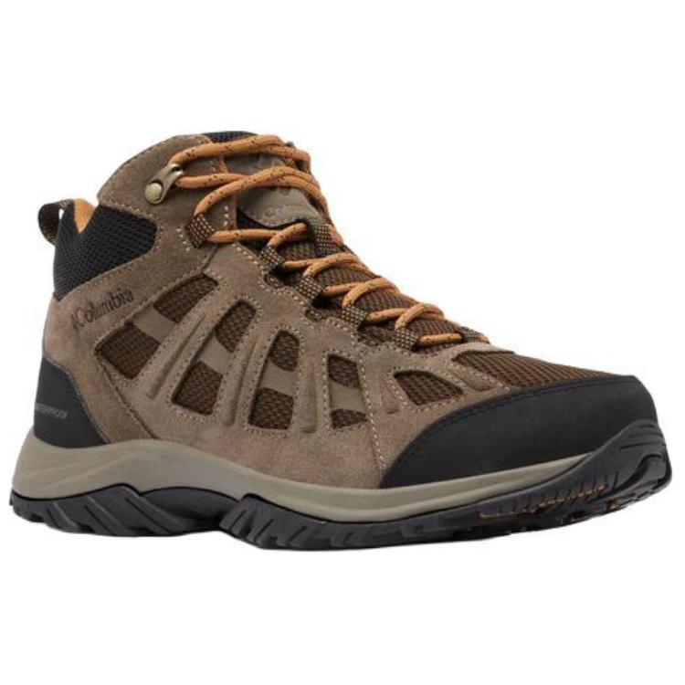 Columbia Redmond 3 Slip Resistant Abrasion Resistant Mid top Hiking Shoes Men’s Tan